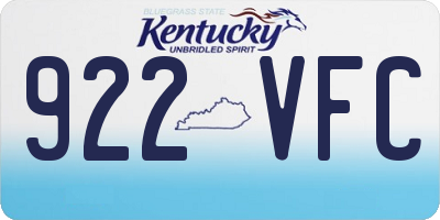 KY license plate 922VFC