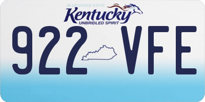 KY license plate 922VFE