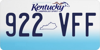 KY license plate 922VFF