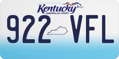 KY license plate 922VFL