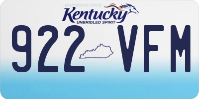 KY license plate 922VFM