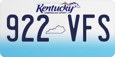 KY license plate 922VFS