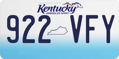 KY license plate 922VFY