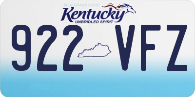 KY license plate 922VFZ