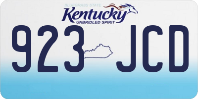 KY license plate 923JCD