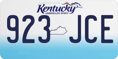 KY license plate 923JCE