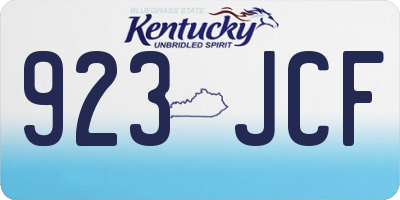 KY license plate 923JCF