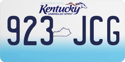 KY license plate 923JCG