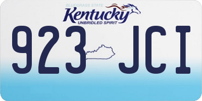 KY license plate 923JCI