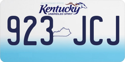 KY license plate 923JCJ