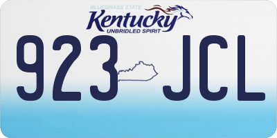 KY license plate 923JCL