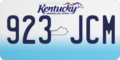 KY license plate 923JCM