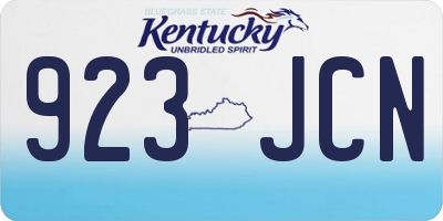 KY license plate 923JCN