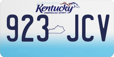 KY license plate 923JCV