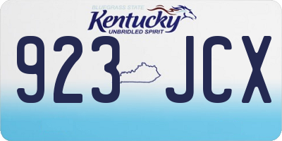 KY license plate 923JCX