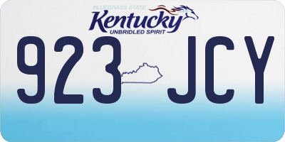 KY license plate 923JCY
