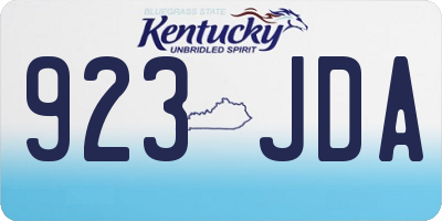 KY license plate 923JDA