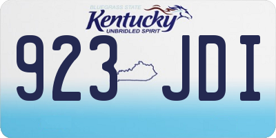 KY license plate 923JDI