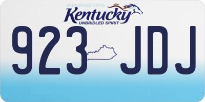 KY license plate 923JDJ