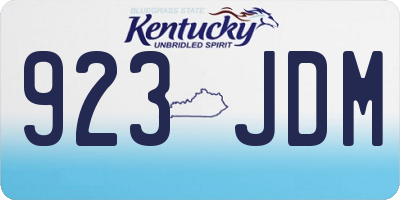 KY license plate 923JDM