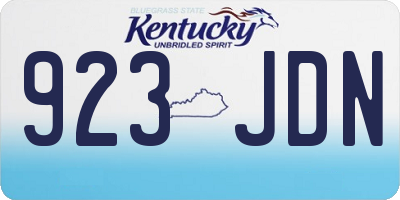 KY license plate 923JDN