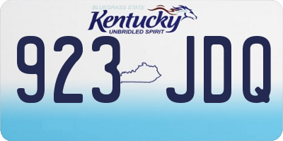 KY license plate 923JDQ
