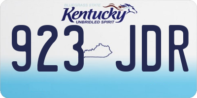 KY license plate 923JDR