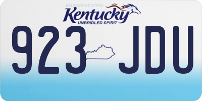 KY license plate 923JDU
