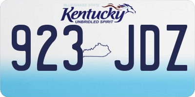 KY license plate 923JDZ