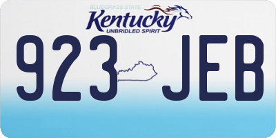 KY license plate 923JEB