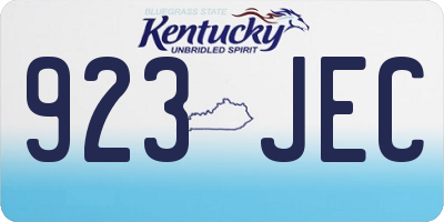 KY license plate 923JEC
