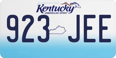 KY license plate 923JEE