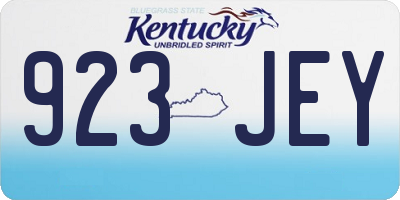 KY license plate 923JEY
