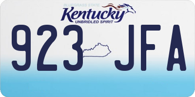 KY license plate 923JFA
