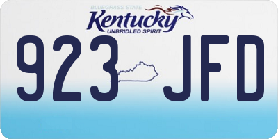 KY license plate 923JFD