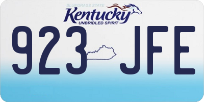 KY license plate 923JFE
