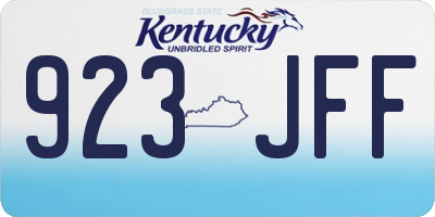KY license plate 923JFF