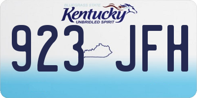 KY license plate 923JFH
