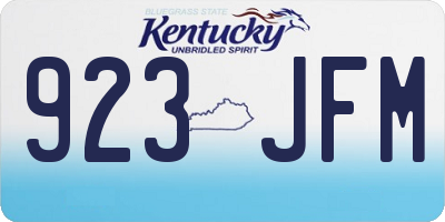 KY license plate 923JFM