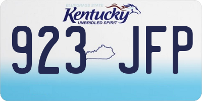 KY license plate 923JFP
