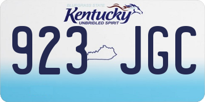 KY license plate 923JGC