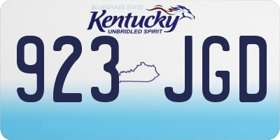 KY license plate 923JGD