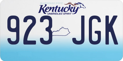 KY license plate 923JGK