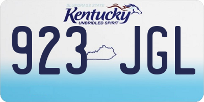 KY license plate 923JGL