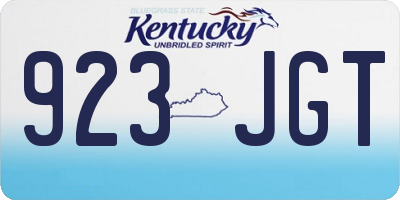 KY license plate 923JGT