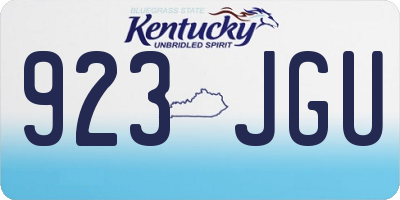 KY license plate 923JGU