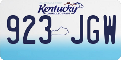 KY license plate 923JGW