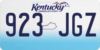 KY license plate 923JGZ