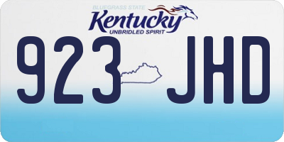 KY license plate 923JHD
