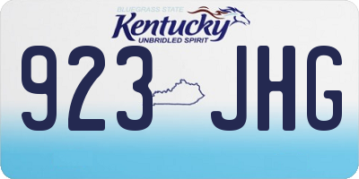 KY license plate 923JHG